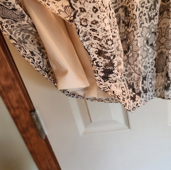 AEO miniskirt ebony & ivory lined elastic waistband sz L - Picture 2 of 6